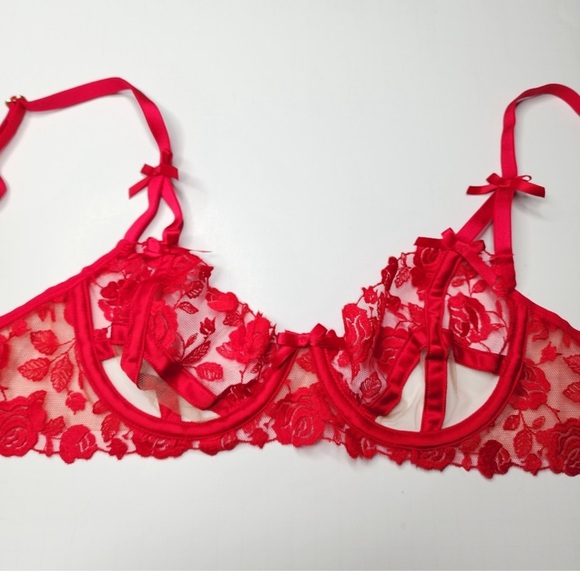 NEW for love and lemons Romantic heart bra Red Size M